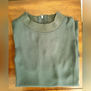 LOFT Mockneck Sleeveless Tunic in Olive Green